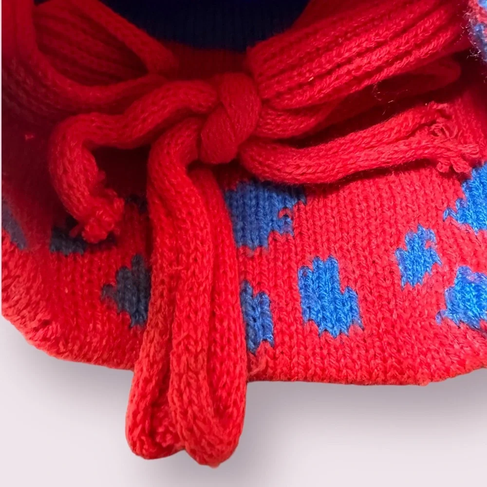 Vintage Toddler Disney Lion King Simba Red Blue Green Pom Pom Winter Knit Hat